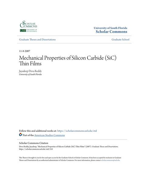 (PDF) Mechanical Properties of Silicon Carbide (SiC) Thin Films ...