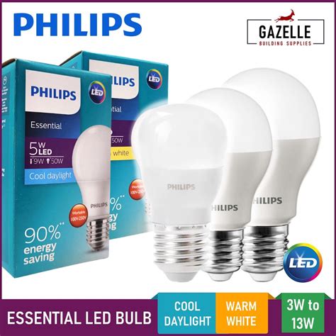 Philips Essential LED Light Bulb Daylight / Warm White E27 - 3W / 5W ...