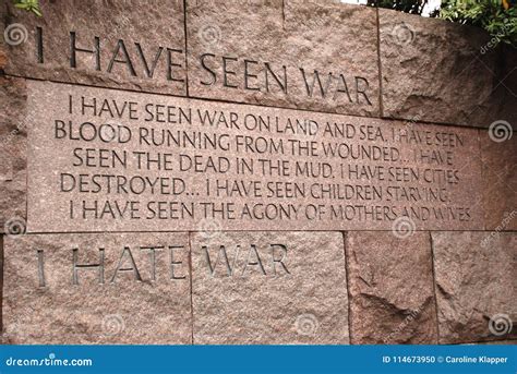 Quote at the Franklin D. Roosevelt Memorial Editorial Image - Image of ...