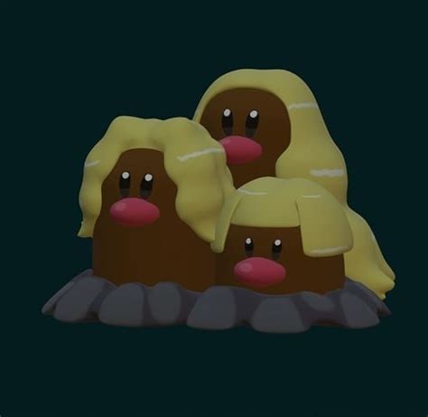 ALOLAN DUGTRIO POKEMON 3D model 3D printable | CGTrader