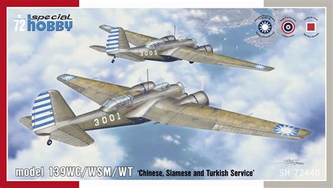 Plastikový model letadla 1/72 Model 139WC/WSM/WT ‘Chinese, Siamese and ...