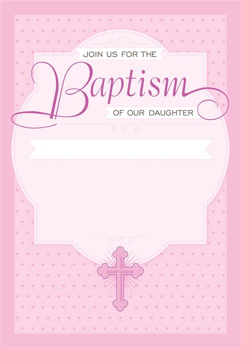 Pink Floral Baptism Invitation Template Girl Baptism Invitation ...