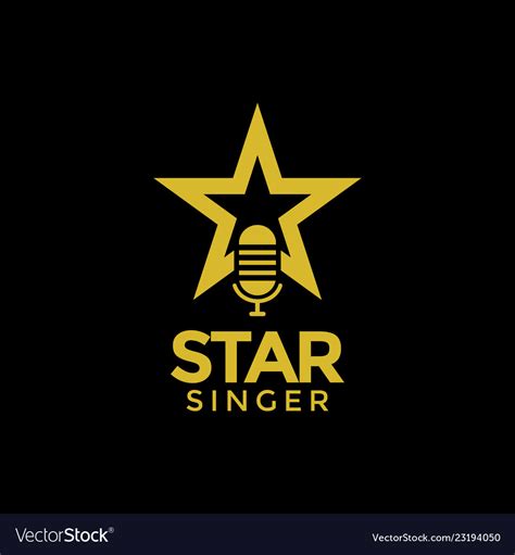 Star singer logo design inspiration Royalty Free Vector