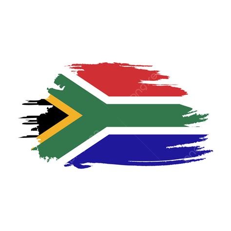 South Africa Flag Stylized On White Transparent Background, South ...