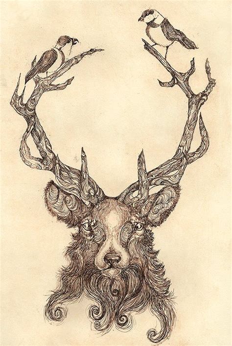 Original Etching - Cernunnos - Celtic - Stag - Stag head - Deer - Fine ...