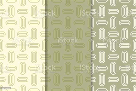 Geometric Seamless Background Olive Green Wallpaper With Oval Elements ...