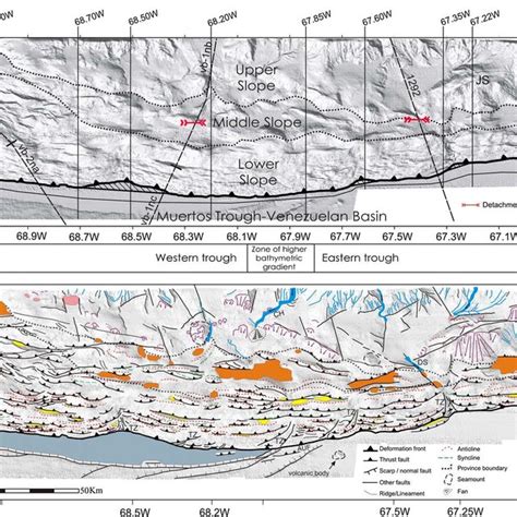 (a) Isobath map derived from the multibeam data in a sector of the ...