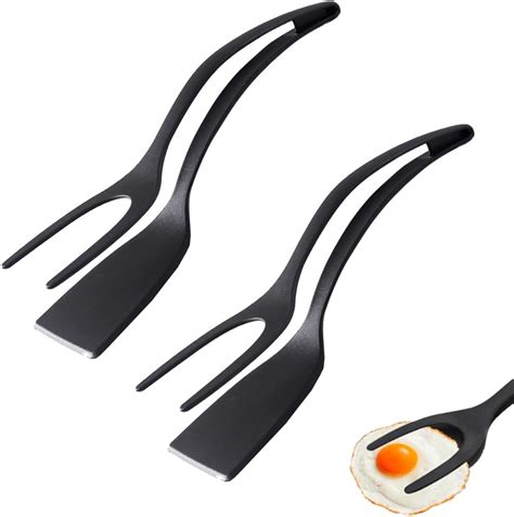 Amazon.com: 2 PCS Egg Flipper Spatula, 2024 New 2 in 1 Grip and Flip ...