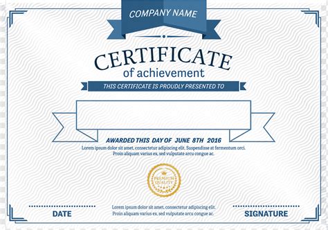 Certificate Border Design Blue