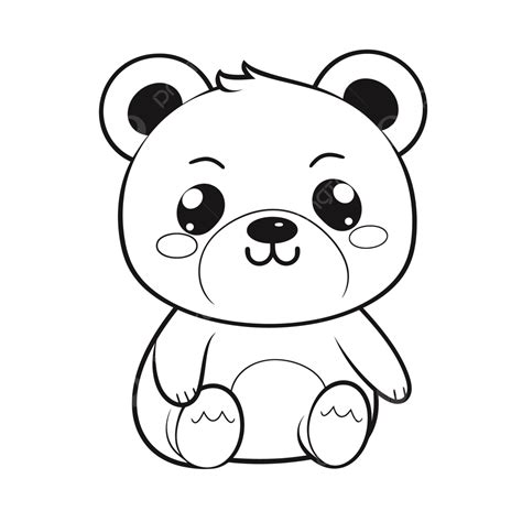 Cute Teddy Bear Coloring Sheet Outline Sketch Drawing Vector, Bear ...