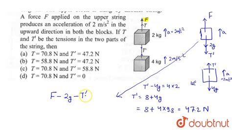 Find the Tension in the String Connecting the Two Blocks. - Bennett ...