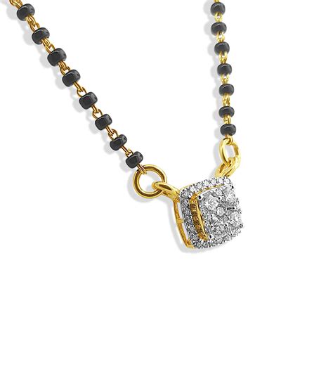 18k Square Diamond Mangalsutra Necklace 5.89g | OM Jewellers