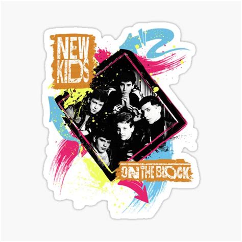 "NKOTB Art New And Kids Retro On Music The Block For Fan" Sticker for ...