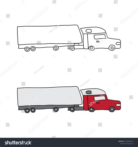 Cartoon Drawing Truck Stock Vector (Royalty Free) 1462299215 | Shutterstock