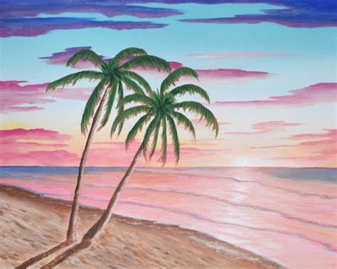 Beach Sunset Painting by Brady Nielson | Saatchi Art