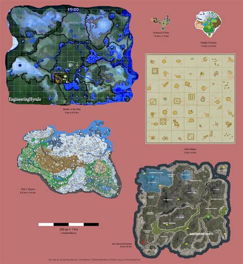 Map Size Comparison: Zelda: Breath of the Wild vs. Skyrim vs. Ark : r ...