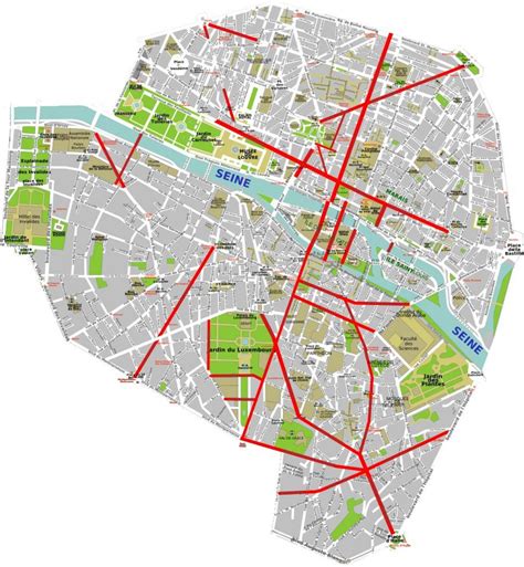 Haussmann Paris map - Map of haussmann Paris (Île-de-France - France)