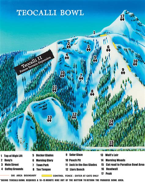 Crested Butte Mountain Resort Ski map - Teocalli Bowl Inset - Mt ...