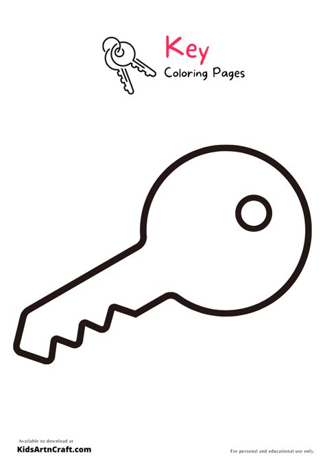 Key Coloring Pages For Kids - Free Printable - Kids Art & Craft