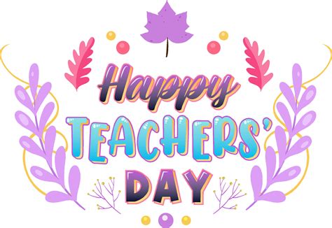 Happy Teacher's Day poster with school objects 5097952 Vector Art at ...