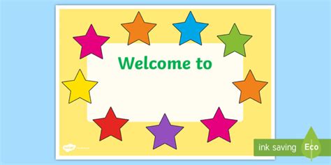 👉 Star-Themed Welcome Door Sign Display (teacher made)