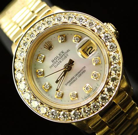 Rolex Datejust Presidential Ladies Oyster Perpetual 18K Gold Diamond ...