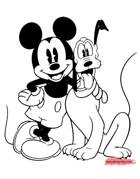 Mickey And Pluto Coloring Pages