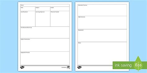 Editable Lesson Plan Template for Teachers | Twinkl USA