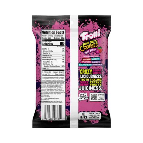 Trolli Sour Brite Crawlers Very Berry Gummy Worms, 4 oz.