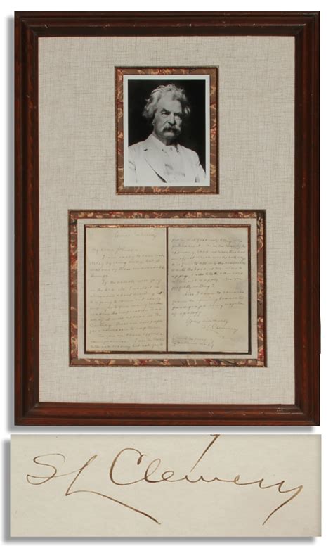 Mark Twain Autograph. Mark Twain Autograph Letter Signed.