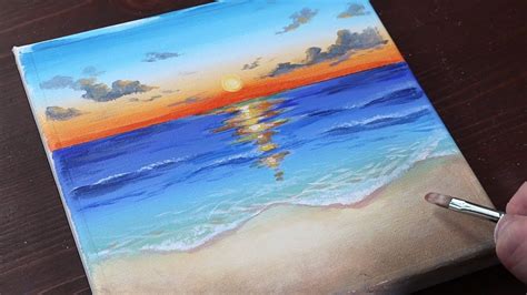 Beginner Easy Acrylic Paintings Beach - Coloring Disney