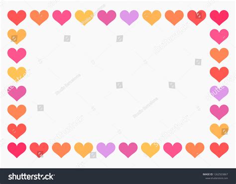 Colorful Pastel Frame Hearts Vector Illustration Stock Vector (Royalty ...