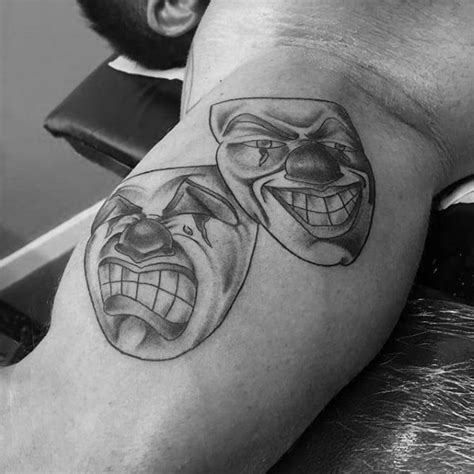 60 Drama Mask Tattoo Designs For Men - Theatre Ink Ideas