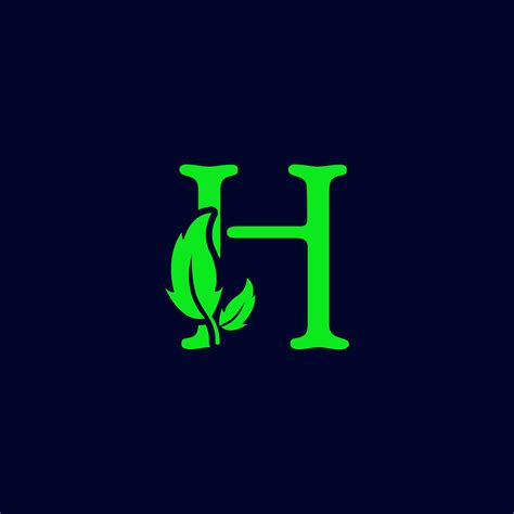 letter h leaf nature, eco green logo template vector isolated 616285 ...