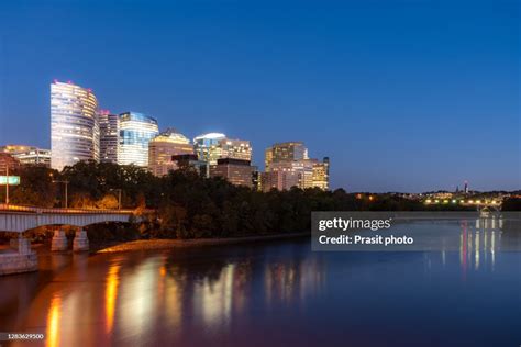 Rosslyn Skyline In Twilight Washington Dc Usa A View N Potomac River ...