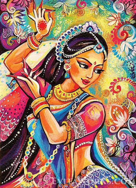 Indian Paintings Dancer Woman By Evitaworks 2