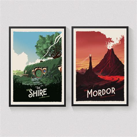 Multibuy Offer Lord of the Rings Poster Set Vintage Travel - Etsy