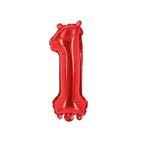 Number One Balloon Red Number 1 Balloon 32" Foil Mylar Red Number ...