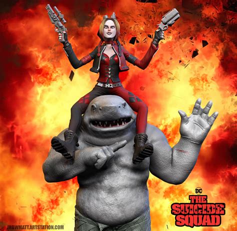 ArtStation - The Suicide Squad: Harley Quinn & King Shark (Collectible )