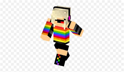 Minecraft Skins For Girls With Headphones Rainbow Png Skin Icon - free ...