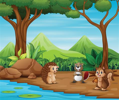 Animals cartoon living in the forest 5220178 Vector Art at Vecteezy