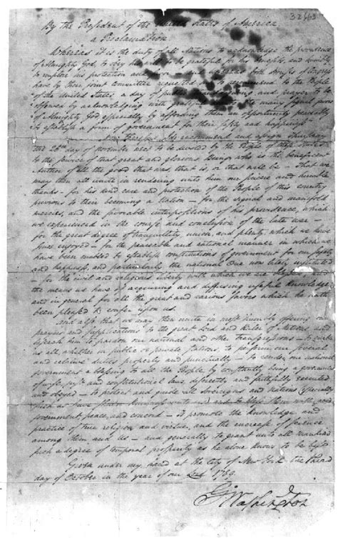 George Washington Thanksgiving Proclamation 1789 - Steven Andrew ...