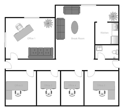 Example Of Office Layout Design | Office floor plan, Home office ...