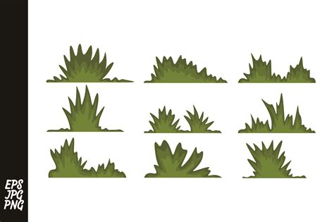 Set of Green Grass and Bush Vector Graphic by Arief Sapta Adjie ...