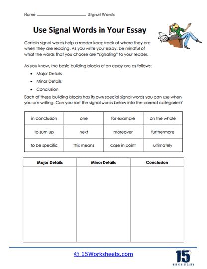 Signal Words Worksheets - 15 Worksheets.com