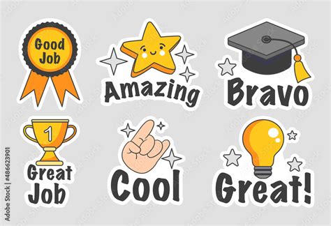 Great job stickers Stock Vector | Adobe Stock