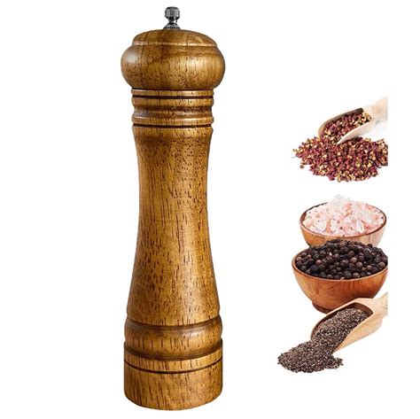 Wooden Pepper Grinder,solid Wood Manual Spice Mill Salt-8 Inch-3 円高還元