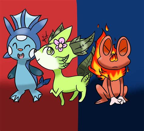 Kalos Starters by Pokiharu on DeviantArt