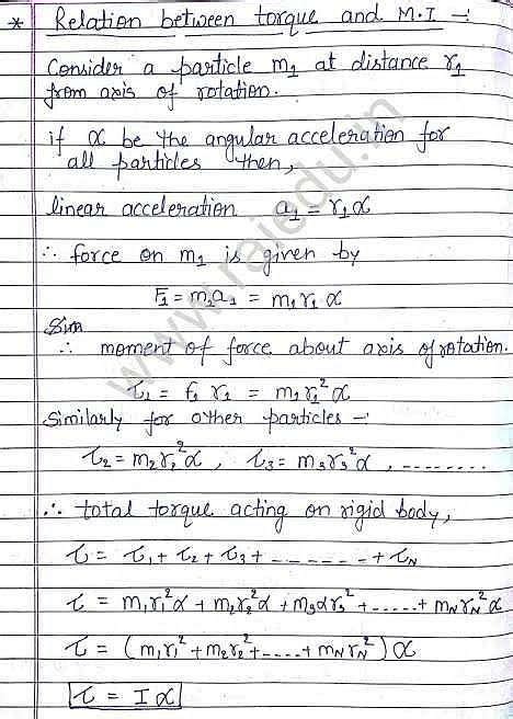 Relation between torque and Moment of Inertia? - EduRev Class 11 Question