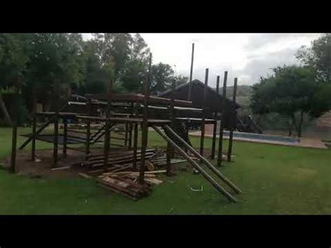 Wooden Tree house jungle gym - YouTube